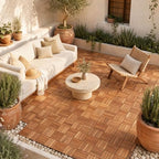 Goplus 54-Pack Acacia Wood Interlocking Deck Tiles - Image 2