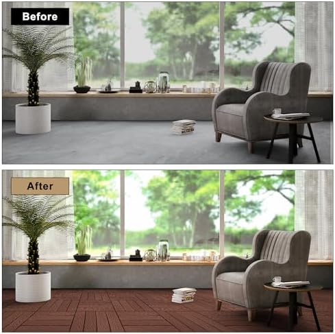 Composite Interlocking Deck Tiles Outdoor, Wood Grain Outdoor Deck Tiles - Image 5