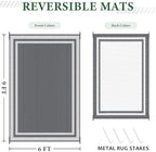 HappyTrends Outdoor Rug Portable Plastic Straw Camping Rugs - Image 2