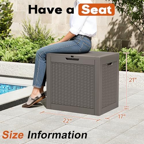 Outdoor Storage Box, Resin Deck Boxes Indoor and outdoor, Waterproof Storage - Image 3