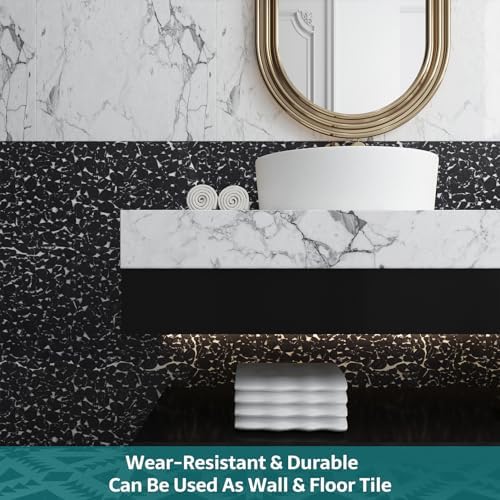 Pebble Tile, Pebble Tiles for Shower Floor Kitchen Backsplash Bathroom Black - Image 7