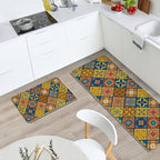 Boho Moroccan Tile Traditional Kitchen Rugs Set of 2 - Image 2