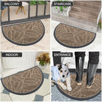 Colorxy Half Circle Waterproof Door Mat, Sturdy Rubber Doormat - Image 6