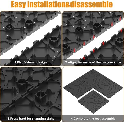 44 Pack Interlocking Deck Tiles, All-Weather Outdoor Deck Tiles - Image 3