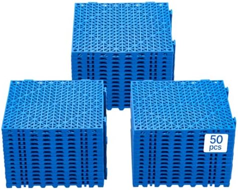 VEVOR Interlocking Tile 50PCS Blue, Drainage Tiles 12" x 12" Splicing, Soft PVC by VEVOR