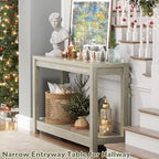 Besiost Small Farmhouse Wood Entryway Table Narrow Console Table - Image 4
