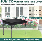 SUNICO Outdoor Table Covers Waterproof Square 48x48x6in - Image 2
