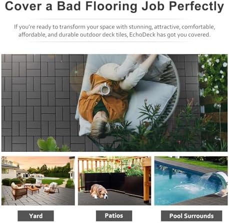 Interlocking Deck Tiles, EchoDeck Patio Deck Tiles, 44 Pack Deck Tiles - Image 5