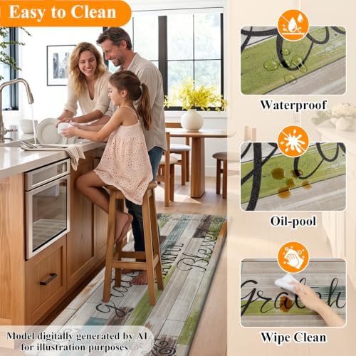 HEBE Anti Fatigue Kitchen Mat Set of 2, Cushioned Kitchen Mats - Image 6