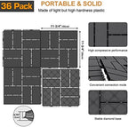 Goovilla Plastic Interlocking Deck Tiles, 36 Pack 12"x12", Dark Grey - Image 3