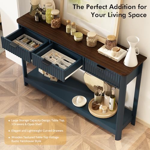 RUSTOWN Fluted Wood Console Table - Image 4