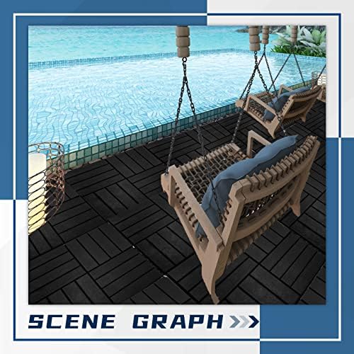 Treela 48 Pcs Plastic Interlocking Patio Deck Tiles 12"x12" - Image 6