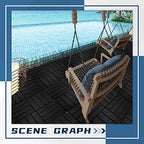 Treela 48 Pcs Plastic Interlocking Patio Deck Tiles 12"x12" - Image 6