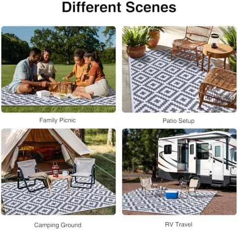 OLANLY Outdoor Rug 4x6 ft Waterproof Reversible Mat - Image 7