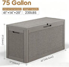 Outdoor Storage Box Waterproof, 75 Gallon Deck Box - Image 2