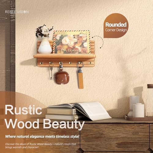 Rebee Vision Cedar Wood Key Holder Wall Mount - Image 3