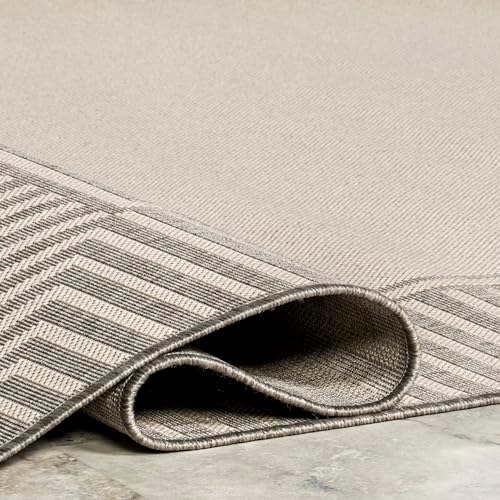 nuLOOM Asha Light Grey Bordered Indoor/Outdoor Area Rug - Image 5