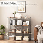 HOOBRO Wire Cube Storage Organizer, 9-Cube Metal Storage Shelves - Image 4
