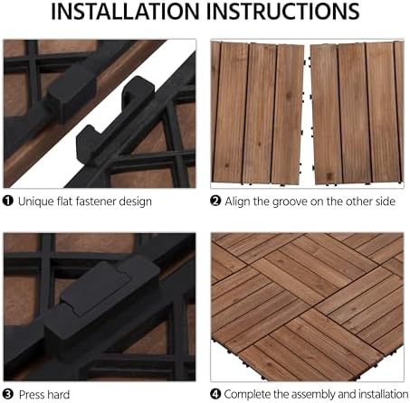 Yaheetech 11PCS Interlocking Deck Tiles Outdoor Patio Floor - Image 5