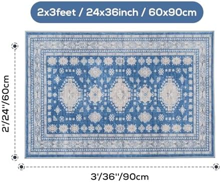 2x3 Door Mat Washable Boho Non Slip Small Throw Rug - Image 2