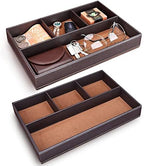 GORESE 2 Pieces Faux Leather Valet Tray by GORESE