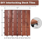 PrimeZone 108 PCS Solid Acacia Wood Interlocking Deck Tiles Outdoor - Image 2