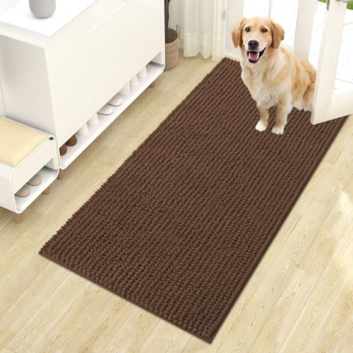 OLANLY Dog Door Mat for Muddy Paws 44x24, Extra Absorbent Chenille Mud Mat by OLANLY