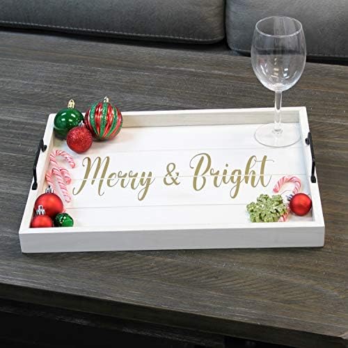 Elegant Designs HG2000-WMB Decorative Wood Serving Tray w/Handles, 15.50" x 12" by ElegantDesigns