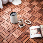 10 PCS Acacia Wood Interlocking Deck Tiles, All-Weather Decking - Image 4
