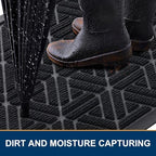 Smiry Front Door Mat Outside Entrance, Low Profile Rubber Doormat - Image 3