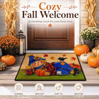 Fall Scarecrow Decorative Front Door Mat, Autumn Pumpkin Crow - Image 3