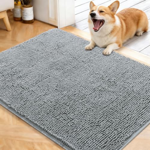 OLANLY Dog Door Mat for Muddy Paws 40x32, Super Absorbent Chenille Mud Mat by OLANLY