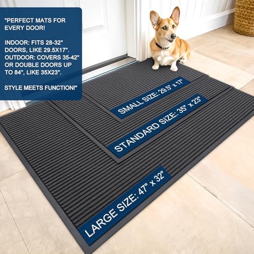 OLANLY 2-Pack Front Door Mats 33x21, Waterproof Heavy-Duty Doormats - Image 2