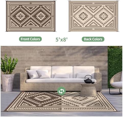 GENIMO Outdoor Rug, Waterproof Plastic Rugs - Image 4