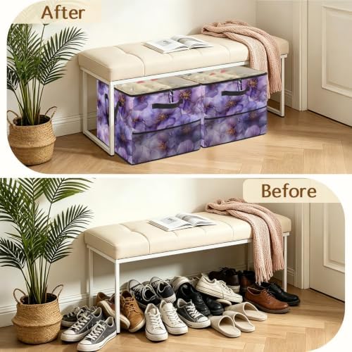 Watercolor Purple Floral Shoe Organizer - Image 5
