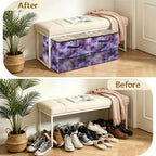 Watercolor Purple Floral Shoe Organizer - Image 5