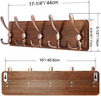 SKOLOO Rustic Pine Wood Wall Coat Rack - Image 4