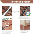 PrimeZone 9 PCS Solid Acacia Wood Interlocking Patio Deck Tiles Outdoor - Image 4