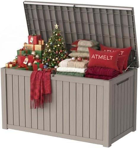 360 Gallon Outdoor Storage Box, Large Deck Box, Patio Tool Storage Bin by ATMELT