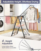 APEXCHASER Clothes Drying Rack, 67.7" L Height Adjustable - Image 6