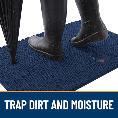 OLANLY Dog Door Mat for Muddy Paws 59x32, Super Absorbent Chenille Mud Mat - Image 2