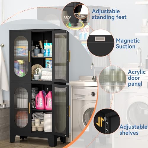 GAIOUS Black Kitchen Pantry Cabinet, Storage Cabinet - Image 4