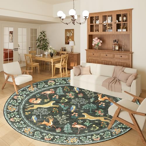 DUKINO 6ft Round Rug for Bedroom, Washable Soft Non Slip Circle Rug - Image 3