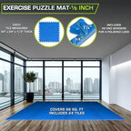ProsourceFit Exercise Puzzle Mat 1/2-inch, EVA Interlocking Foam Floor Tiles - Image 2