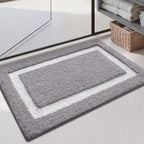 Color&Geometry Gray Bathroom Rugs 36x24, Extra Soft Absorbent Microfiber Bath by COLORG