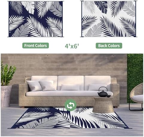 GENIMO Outdoor Rug, Waterproof Plastic Rugs - Image 2