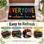 Everyone is Welcome Here Equality Front Door Mat, Pride Rainbow - Image 5