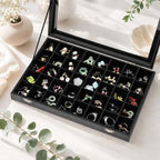 Black Velvet 40 Grid Earring Organizer Display Box - Image 2