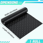 Breling 16 in x 10 ft Rubber Flooring Rolls Mats, Heavy Duty Diamond Plate Coin - Image 2
