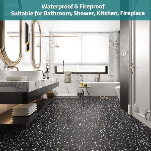 Pebble Tile, Pebble Tiles for Shower Floor Kitchen Backsplash Bathroom Black - Image 6